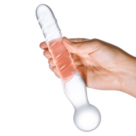 Стеклянный спиральный жезл Joystick - 20 см.